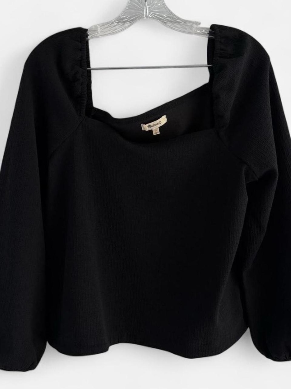 Madewell Black Long Sleeve with Square Neckline - Size M